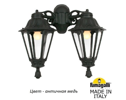 Настенный фонарь уличный Rut E26.141.000.VXF1RDN Fumagalli Настенный фонарь уличный Rut E26.141.000.VXF1RDN Fumagalli