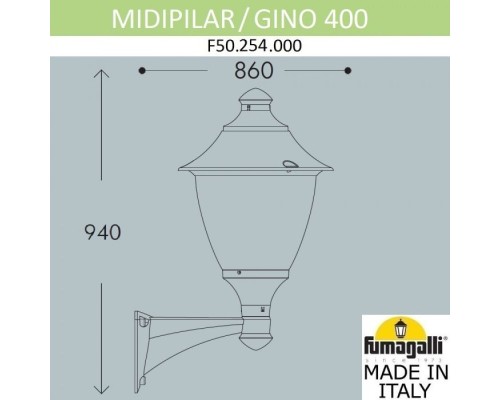 Настенный фонарь уличный Gino F50.254.000.AXE27 Fumagalli Настенный фонарь уличный Gino F50.254.000.AXE27 Fumagalli
