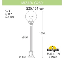 Наземный фонарь GLOBE 250 G25.151.000.VXF1R Fumagalli