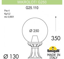 Наземный фонарь Globe 250 G25.110.000.VXE27 Fumagalli