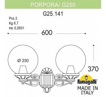 Настенный светильник уличный Globe 250 G25.141.000.BXE27 Fumagalli