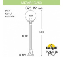 Наземный фонарь Globe 250 G25.151.000.VXE27 Fumagalli