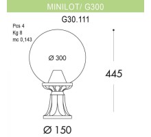 Наземный фонарь Globe 300 G30.111.000.VXE27 Fumagalli