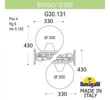 Настенный светильник уличный Globe 300 G30.131.000.BXE27 Fumagalli