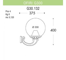 Настенный светильник уличный Globe 300 G30.132.000.BXE27 Fumagalli