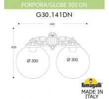 Настенный светильник уличный Globe 300 G30.141.000.WZE27DN Fumagalli