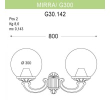 Настенный светильник уличный Globe 300 G30.142.000.BYE27 Fumagalli