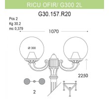 Наземный фонарь Globe 300 G30.157.R20.BXE27 Fumagalli