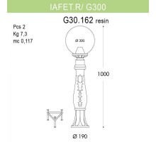 Наземный фонарь Globe 300 G30.162.000.VXE27 Fumagalli