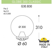 Уличный светильник Globe 300 G30.B30.000.VXE27 Fumagalli