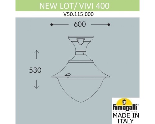Потолочный светильник уличный Vivi V50.115.000.AXH27 Fumagalli Потолочный светильник уличный Vivi V50.115.000.AXH27 Fumagalli