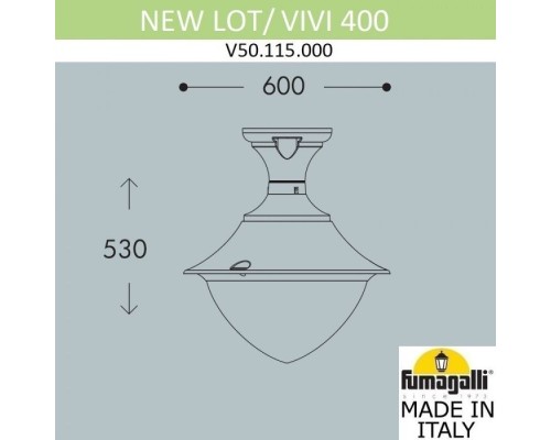 Потолочный светильник уличный Vivi V50.115.000.LXH27 Fumagalli Потолочный светильник уличный Vivi V50.115.000.LXH27 Fumagalli