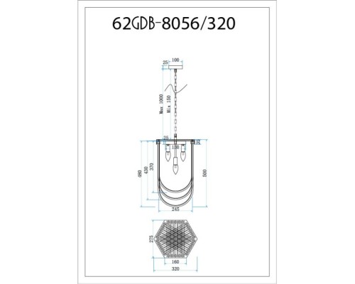 Подвесная люстра 62GDM-8056-320 Garda Decor Подвесная люстра 62GDM-8056-320 Garda Decor