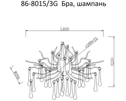 Бра 86-8015/3G Garda Decor Бра 86-8015/3G Garda Decor