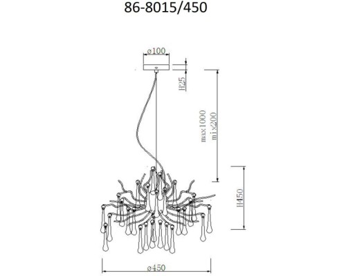 Подвесная люстра 86-8015/450 Garda Decor Подвесная люстра 86-8015/450 Garda Decor