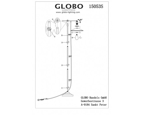Торшер Lenius 15053S Globo Торшер Lenius 15053S Globo