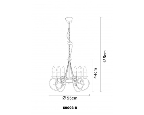 Подвесная люстра Truncatus 69003-8 Globo Подвесная люстра Truncatus 69003-8 Globo