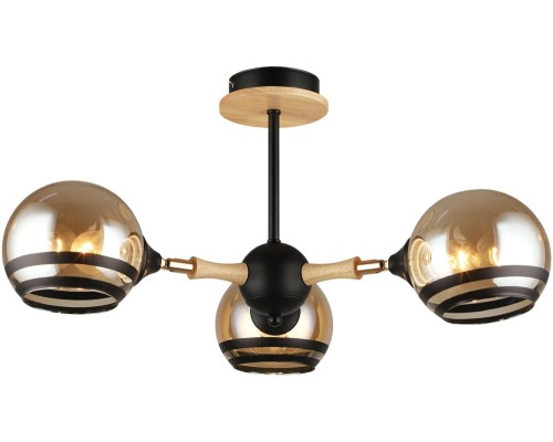 Потолочная люстра MD.4896-3-S BK+WOOD Imex Потолочная люстра MD.4896-3-S BK+WOOD Imex
