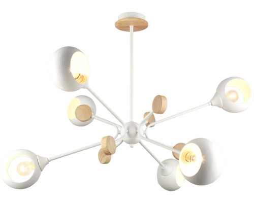 Потолочная люстра MD.4902-6-S WH+WOOD Imex Потолочная люстра MD.4902-6-S WH+WOOD Imex