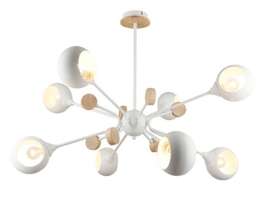 Потолочная люстра MD.4902-8-S WH+WOOD Imex Потолочная люстра MD.4902-8-S WH+WOOD Imex