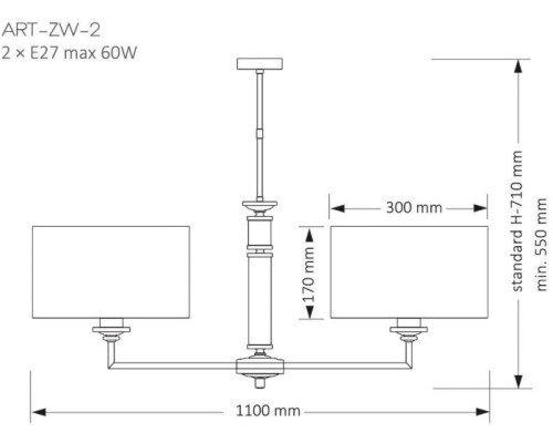 Потолочная люстра ARTU ART-ZW-2(N/A) Kutek