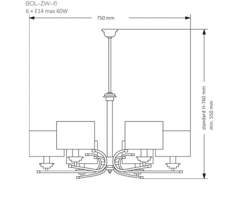 Потолочная люстра BOLT BOL-ZW-6(N/A) Kutek