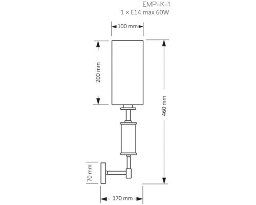 Бра EMPOLI EMP-K-1(Z/A) Kutek