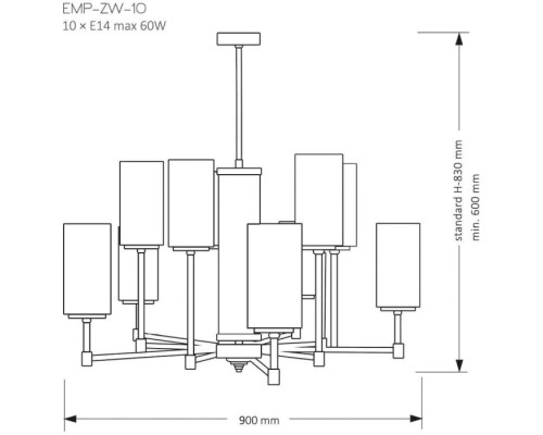 Потолочная люстра Empoli EMP-ZW-10(Z) Kutek