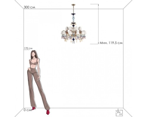 Подвесная люстра Grace 10203/12+8 Mult Loft It Подвесная люстра Grace 10203/12+8 Mult Loft It