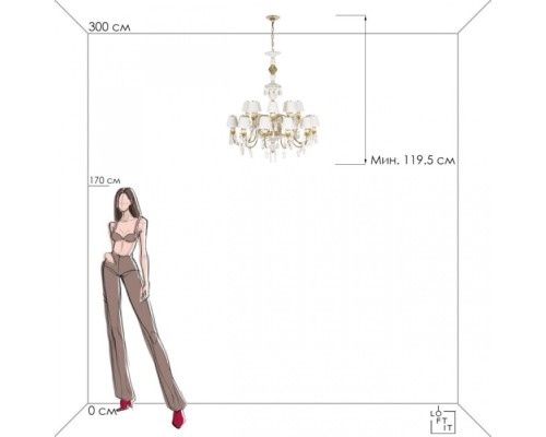 Подвесная люстра Grace 10203/12+8 White Loft It Подвесная люстра Grace 10203/12+8 White Loft It
