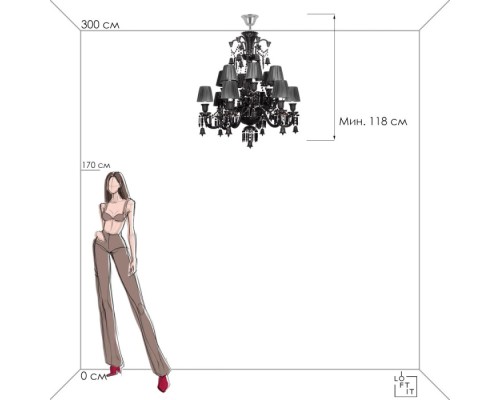 Подвесная люстра Zenith 10210/12 Black Loft It Подвесная люстра Zenith 10210/12 Black Loft It