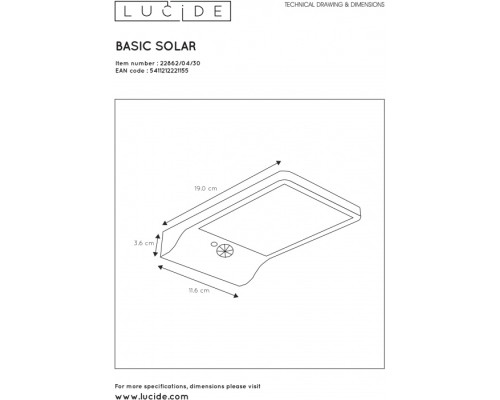 Настенный светильник уличный Basic 22862/04/30 Lucide