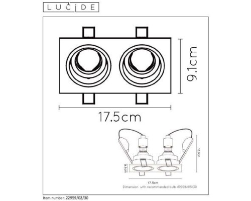 Точечный светильник Embed 22959/02/30 Lucide Точечный светильник Embed 22959/02/30 Lucide