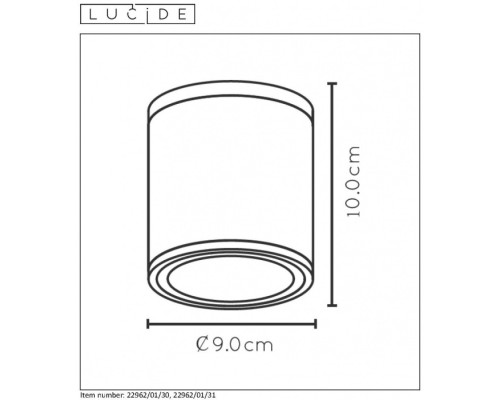 Точечный светильник Aven 22962/01/31 Lucide Точечный светильник Aven 22962/01/31 Lucide