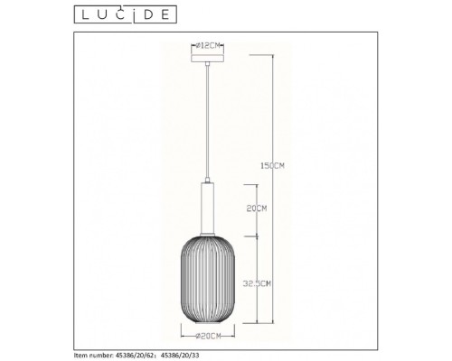 Подвесной светильник Maloto 45386/20/62 Lucide Подвесной светильник Maloto 45386/20/62 Lucide