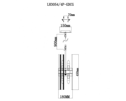 Подвесной светильник Floridiya LH3054/4P-GDCG Lumien Hall Подвесной светильник Floridiya LH3054/4P-GDCG Lumien Hall