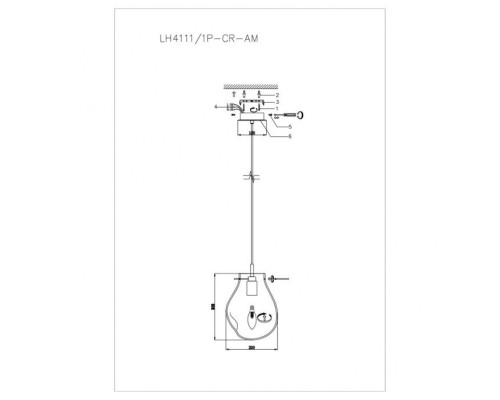 Подвесной светильник Nertus LH4111/1P-CR-AM Lumien Hall Подвесной светильник Nertus LH4111/1P-CR-AM Lumien Hall