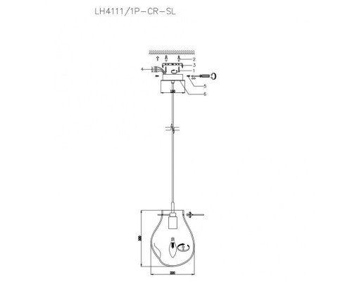 Подвесной светильник Nertus LH4111/1P-CR-SL Lumien Hall Подвесной светильник Nertus LH4111/1P-CR-SL Lumien Hall