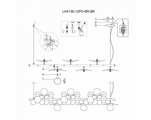 Подвесная люстра Ilmari LH4136/12PO-BR-BK Lumien Hall Подвесная люстра Ilmari LH4136/12PO-BR-BK Lumien Hall
