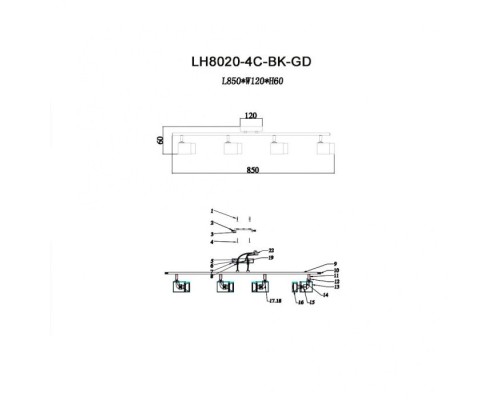 Спот Sauris LH8020/4C-BK-GD Lumien Hall Спот Sauris LH8020/4C-BK-GD Lumien Hall