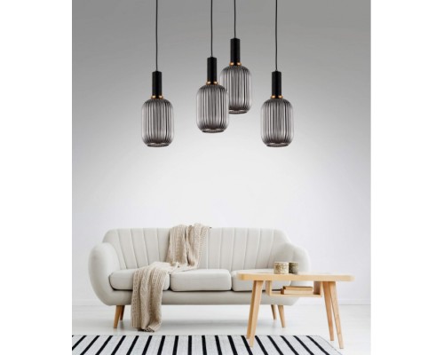 Подвесной светильник Rico LDP 1218-1 GY+BK Lumina Deco Подвесной светильник Rico LDP 1218-1 GY+BK Lumina Deco