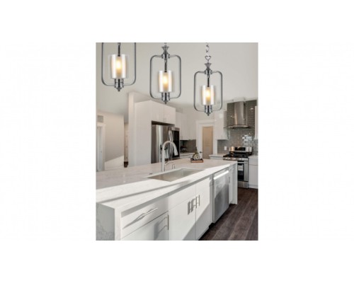 Подвесной светильник Atlanta LDP 1222-1 CHR+WT Lumina Deco Подвесной светильник Atlanta LDP 1222-1 CHR+WT Lumina Deco
