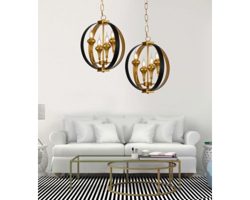 Подвесная люстра Demetra LDP 1225-4 BK+GD Lumina Deco Подвесная люстра Demetra LDP 1225-4 BK+GD Lumina Deco