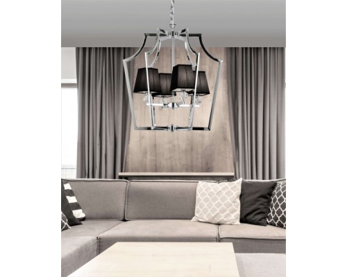 Подвесная люстра Montero LDP 1249-4 CHR+BK Lumina Deco Подвесная люстра Montero LDP 1249-4 CHR+BK Lumina Deco