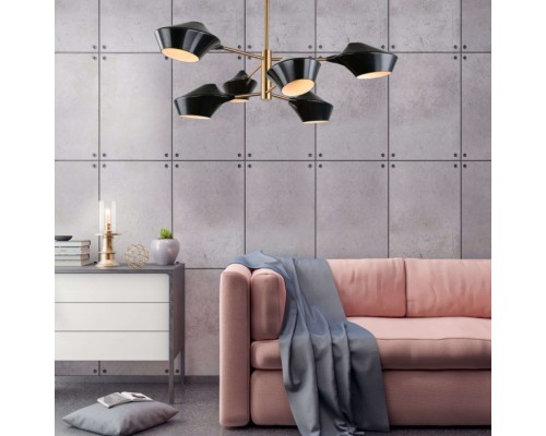 Потолочная люстра Romina LDP 6037-6 BK+GD Lumina Deco Потолочная люстра Romina LDP 6037-6 BK+GD Lumina Deco