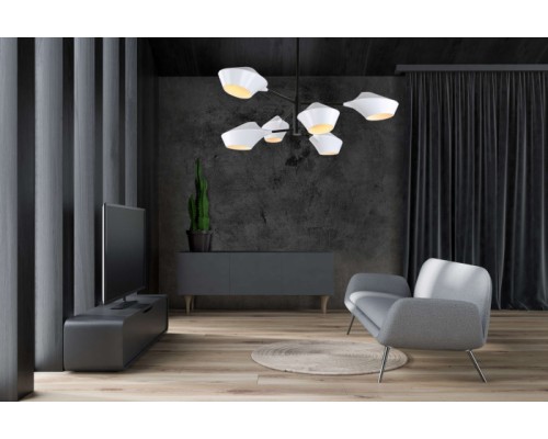 Потолочная люстра Romina LDP 6037-6 WT+BK Lumina Deco Потолочная люстра Romina LDP 6037-6 WT+BK Lumina Deco