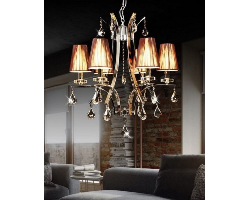 Подвесной светильник Glamour LDP 66247-6 BR+CHR Lumina Deco Подвесной светильник Glamour LDP 66247-6 BR+CHR Lumina Deco