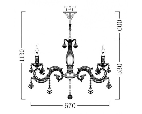 Подвесная люстра Bronze ARM245-06-W Maytoni