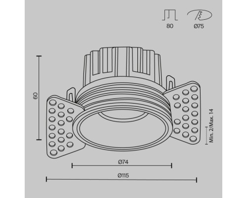 Точечный светильник Round DL058-12W3K-TRS-BS Maytoni Точечный светильник Round DL058-12W3K-TRS-BS Maytoni