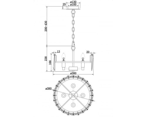 Подвесная люстра Puntes MOD043PL-04CH Maytoni Подвесная люстра Puntes MOD043PL-04CH Maytoni